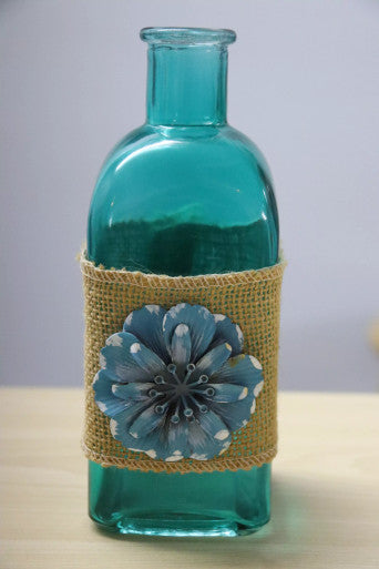 Burlap Vase - Blue